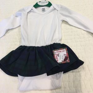 Tartan plaid ruffle skirt on a onesie